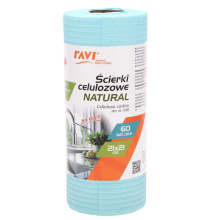 Ściereczki celulozowe na rolce NATURAL 60 sztuk RAVI